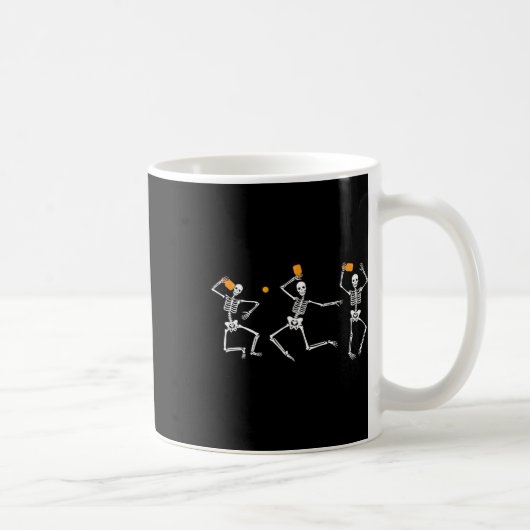 Skeleton Halloween Pickleball Kaffeetasse (Rechts)