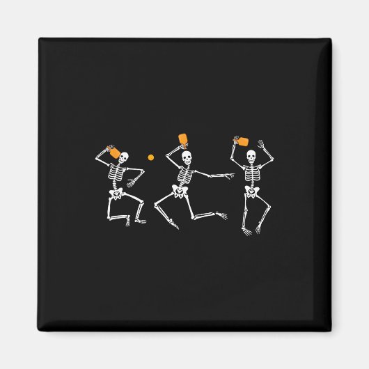Skeleton Halloween Pickleball Magnet (Vorne)