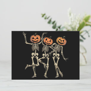 Skeleton Halloween Pumpkin Fall Spooky Jahreszeit Einladung
