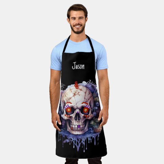 Skeleton Halloween-Schürze Schürze (Getragen)