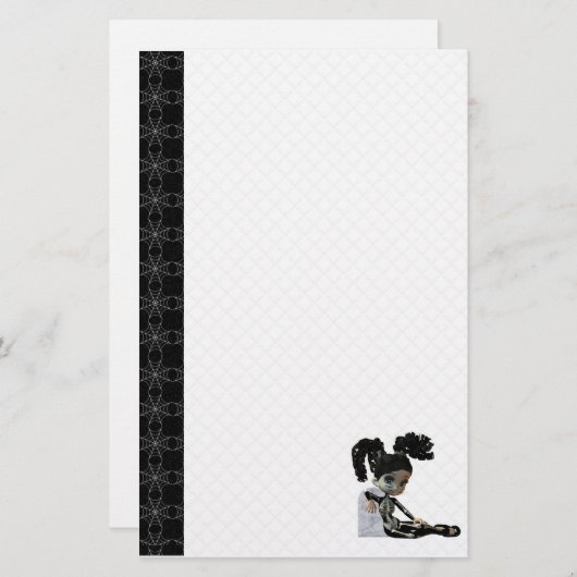 Skeleton Halloween stationär Briefpapier (Vorne/Hinten)