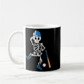Skeleton Halloween Vintag Baseball Playing Kaffeetasse (Links)