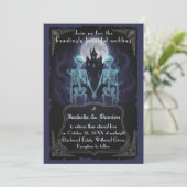 Skeleton Halloween Wedding Invitation Einladung (Stehend Vorderseite)