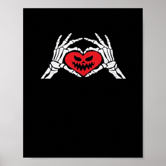 Skeleton hält ein heißes, unheimliches Halloween Poster (Vorne)