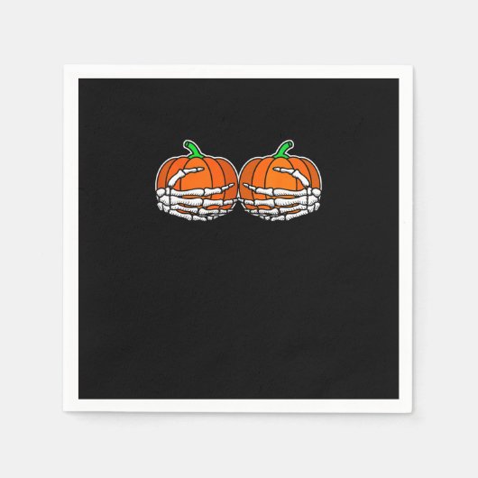 Skeleton Hand auf Brust Kürbis Halloween Frauen Serviette (Vorderseite)