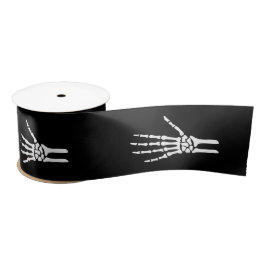 Skeleton Hand Bonbonhand Silhouette Halloween Blac Satinband