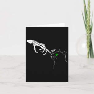 Skeleton Hand Boop auf einem katzenartigen, sonnig Karte