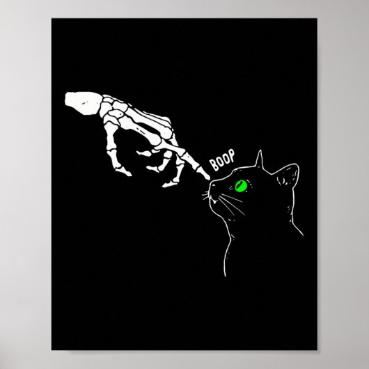 Skeleton Hand Boop auf einem katzenartigen, sonnig Poster (Vorne)
