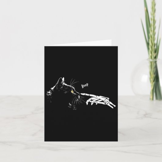 Skeleton Hand Boop Halloween Niedliche Schwarze Ka Karte (Vorderseite)