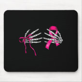 Skeleton Hand Check Your S Funny Survivor Breast C Mousepad (Vorne)