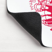 Skeleton Hand Coffee Red Hearts Gothic Mousepad (Ecke)