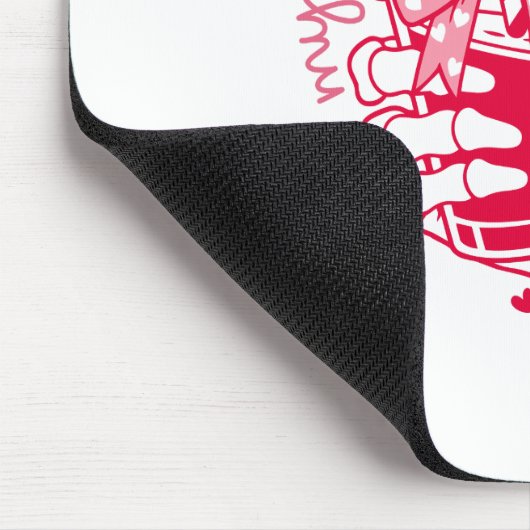 Skeleton Hand Coffee Red Hearts Gothic Mousepad (Ecke)