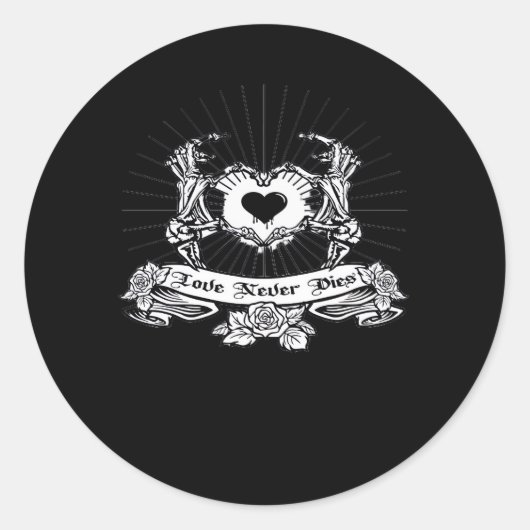 Skeleton Hand Design Classic Runder Aufkleber (Vorderseite)