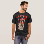 Skeleton Hand Festive AF Christmas Graphic T-Shirt (Vorne ganz)