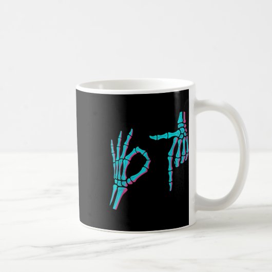 Skeleton Hand Funny Six Seven 6 7 Meme 67 Hallowee Kaffeetasse (Rechts)