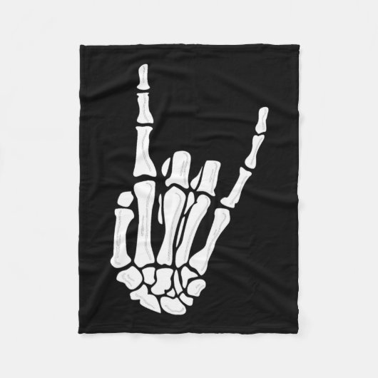 Skeleton Hand Gesture - Rock Skeleton Hand - Hallo Fleecedecke (Vorderseite)