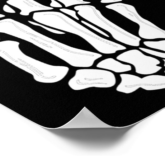 Skeleton Hand Gesture - Rock Skeleton Hand - Hallo Poster (Ecke)