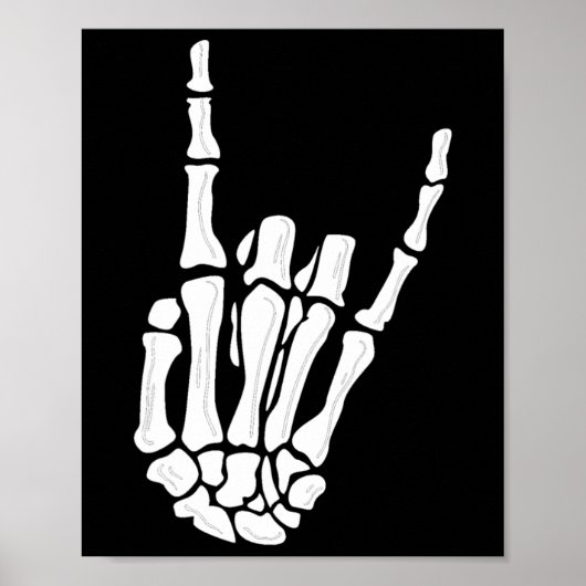 Skeleton Hand Gesture - Rock Skeleton Hand - Hallo Poster (Vorne)