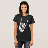 Skeleton Hand Gesture - Rock Skeleton Hand - Hallo T-Shirt (Vorne ganz)