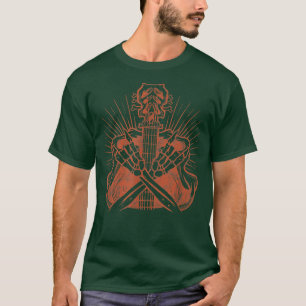 Skeleton Hand Gitarre Rock On Rock Star Konzert Pa T-Shirt