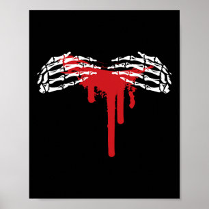 Skeleton Hand Halloween Kostüm Beängstigend Gothic Poster