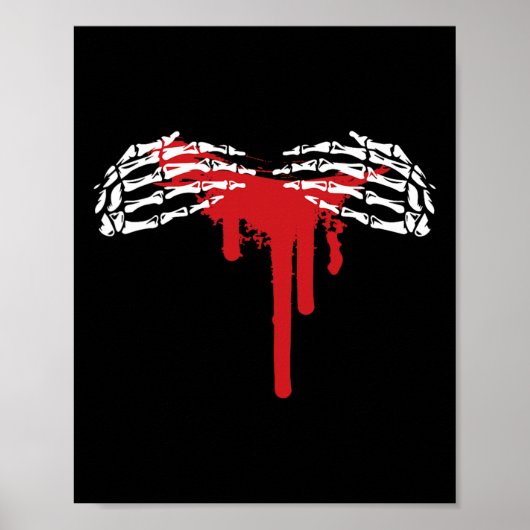 Skeleton Hand Halloween Kostüm Beängstigend Gothic Poster (Vorne)