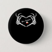 Skeleton Hand Heart Boo Season Classic Button (Vorderseite)
