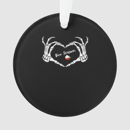 Skeleton Hand Heart Boo Season Classic Ornament (Vorderseite)