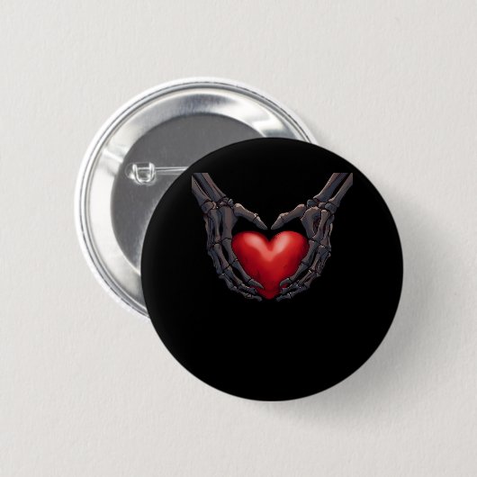 Skeleton Hand Heart Button (Vorne & Hinten)