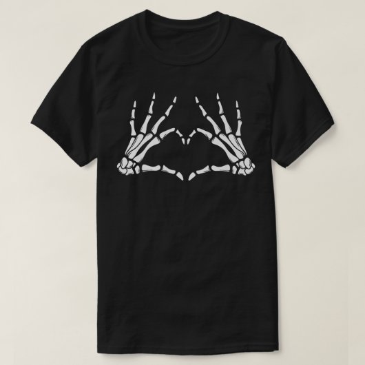 Skeleton Hand Heart Costume Funny Halloween Men Wo T-Shirt (Design vorne)