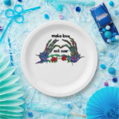 Skeleton Hand Heart Design Pappteller (Party)