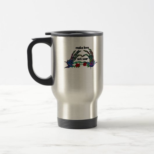 Skeleton Hand Heart Design Reisebecher (Links)