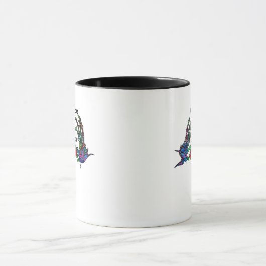 Skeleton Hand Heart Design Tasse (Zentrum)