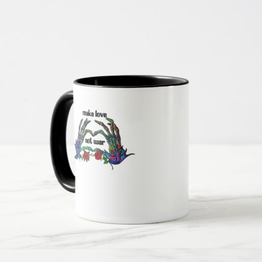 Skeleton Hand Heart Design Tasse (Vorderseite Links)