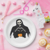 Skeleton Hand Heart Follower Classic Pappteller (Party)