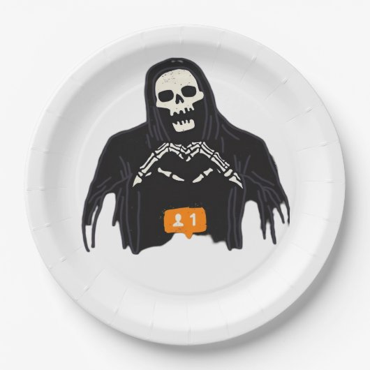 Skeleton Hand Heart Follower Classic Pappteller (Vorderseite)