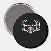 Skeleton Hand Heart Funny Halloween Frauen Männer Magnet (Vorderseite/Rückseite)