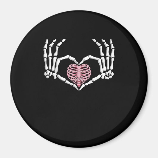 Skeleton Hand Heart Funny Halloween Frauen Männer Magnet (Vorne)