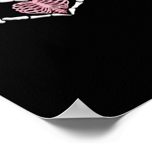 Skeleton Hand Heart Funny Halloween Frauen Männer Poster (Ecke)