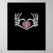 Skeleton Hand Heart Funny Halloween Frauen Männer Poster (Vorne)