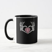 Skeleton Hand Heart Funny Halloween Frauen Männer Tasse (Links)