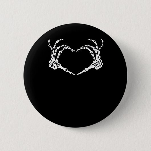 Skeleton Hand Heart Halloween Design Button (Vorderseite)