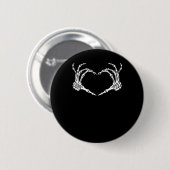 Skeleton Hand Heart Halloween Design Button (Vorne & Hinten)