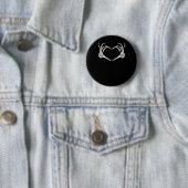 Skeleton Hand Heart Halloween Design Button (Beispiel)