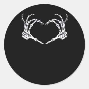 Skeleton Hand Heart Halloween Design Runder Aufkleber