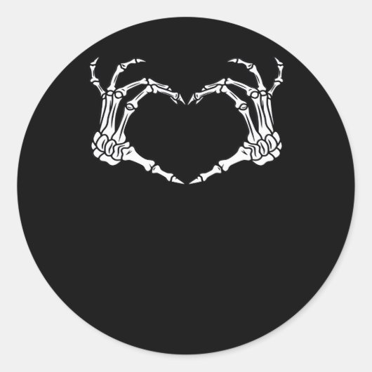 Skeleton Hand Heart Halloween Design Runder Aufkleber (Vorderseite)