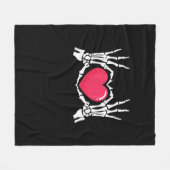 Skeleton Hand Heart Halloween Fleecedecke (Vorderseite (Horizontal))