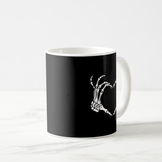 Skeleton Hand Heart Halloween Funny Bones Love Kaffeetasse (VorderseiteRechts)