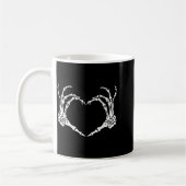 Skeleton Hand Heart Halloween Funny Bones Love Kaffeetasse (Links)