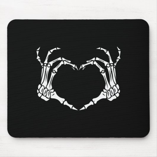 Skeleton Hand Heart Halloween Funny Bones Love Mousepad (Vorne)